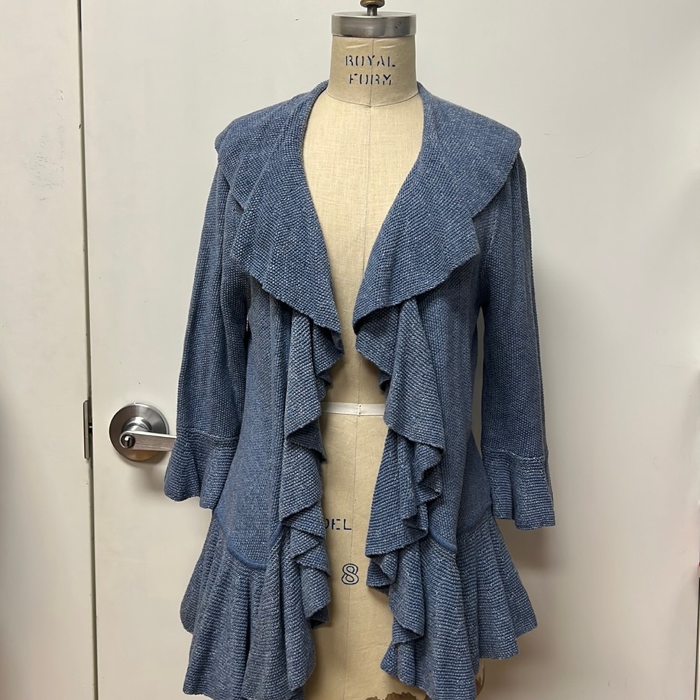 Ralph Lauren Jean Co. Ruffle front sweater SZ